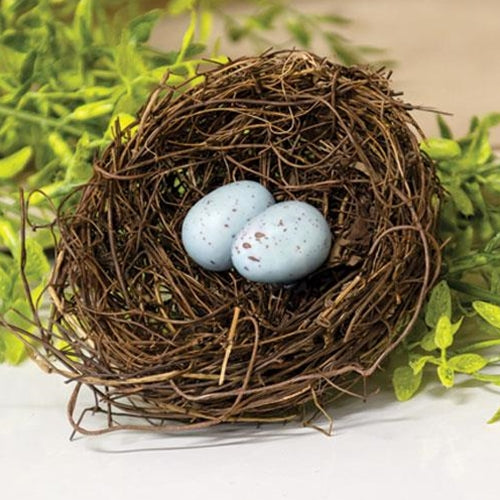 Angelvine Bird Nest With Eggs 4.5"