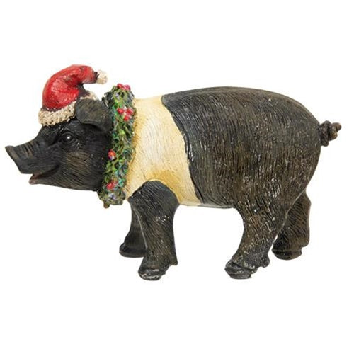 Resin Christmas Pig Figure 3 Asstd.