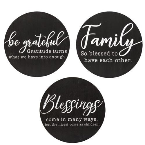 Family Sayings Round Sign 11.75" 3 Asstd.