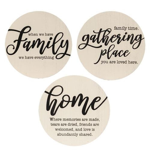 Home Sayings Round Sign 11.75" 3 Asstd.