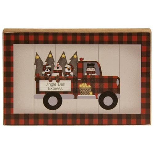 Buffalo Check Jingle Bell Express Truck Block