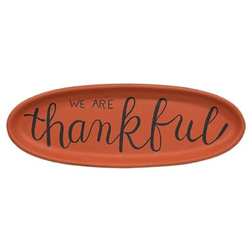 We Are Thankful Oval Tray