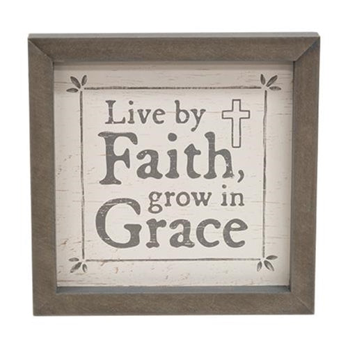 Live By Faith Framed Sign