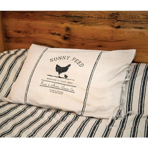 Sunny Feed Farmhouse Stripe Queen Pillow Sham