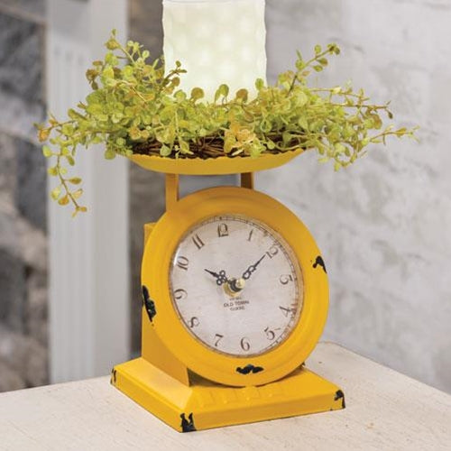 Sunflower Yellow Old Town Scale Clock