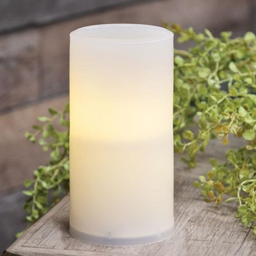 Warm Light White Timer Pillar Candle 3x6