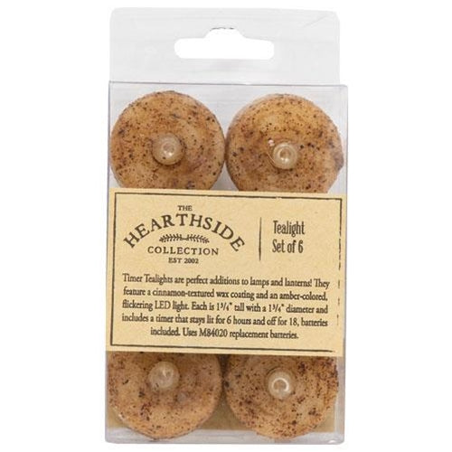 6/Pkg Burnt Ivory Timer Tealights
