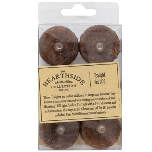 6/Pkg Burnt Mustard LED Tealights