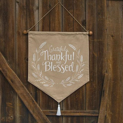 *Thankful & Blessed Fabric Wall Hanging