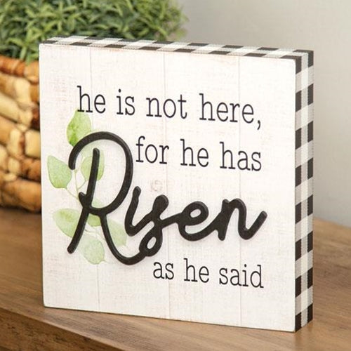 He Is Risen Box Sign