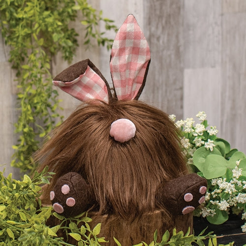 Fuzzy Chocolate Gnome Bunny