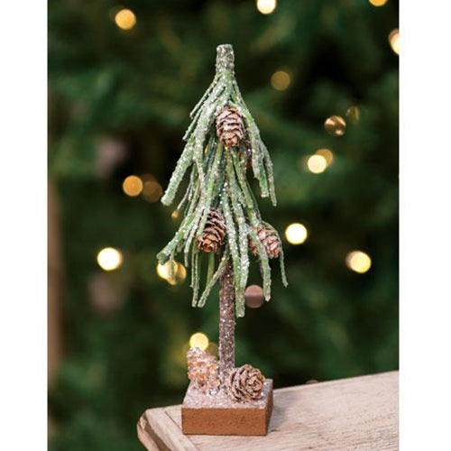 Glittered Pinecone Tree 8"