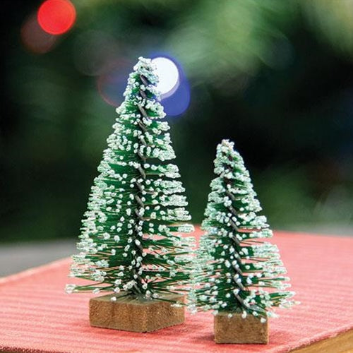 12/Set Mini Frosty Bottle Brush Trees