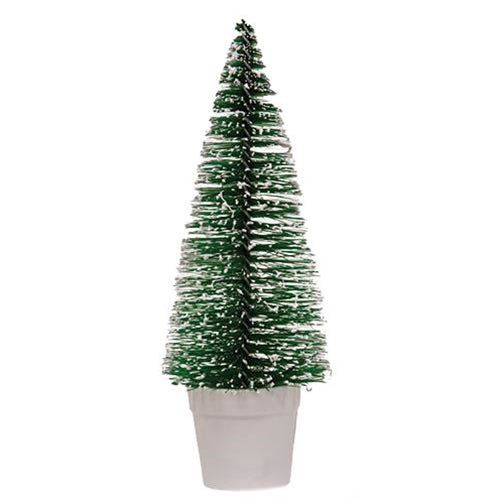 Potted Snowy Bottle Brush Tree 7"