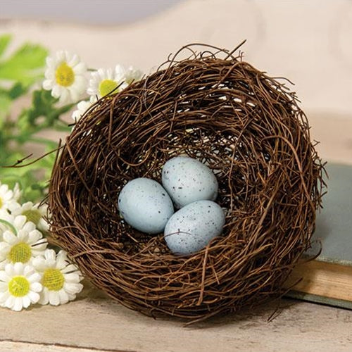 Vine Robin's Nest w/Blue Eggs