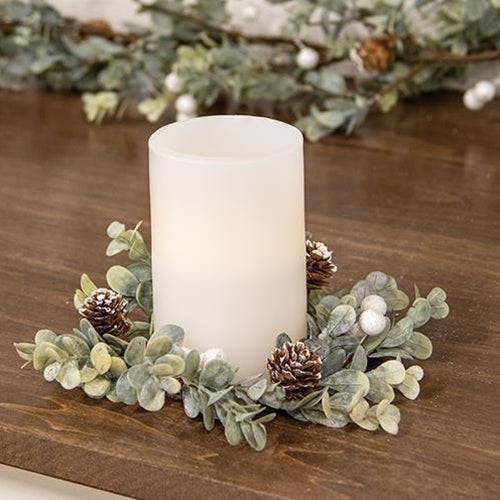 Holiday Ombre Boxwood Candle Ring 3.5"