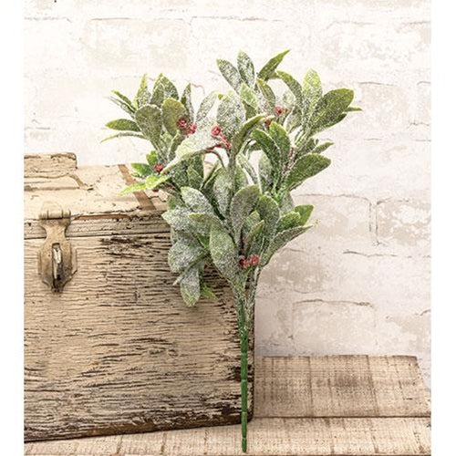 Flocked Sparkle Mistletoe Bush