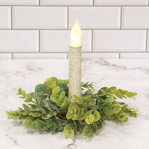 Green Leaf Succulent Candle Ring