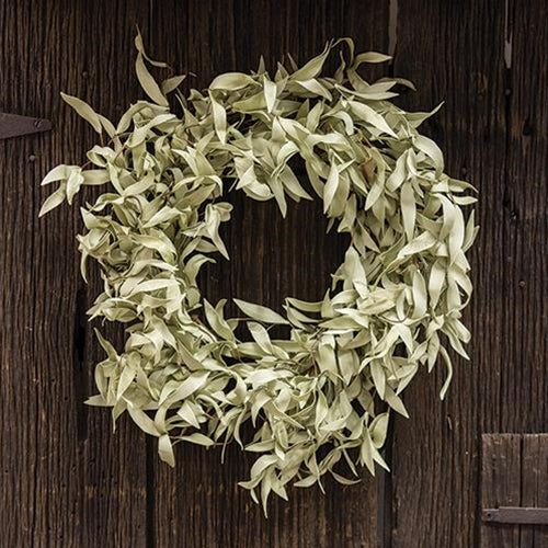 Flocked Leaves Wreath 24"