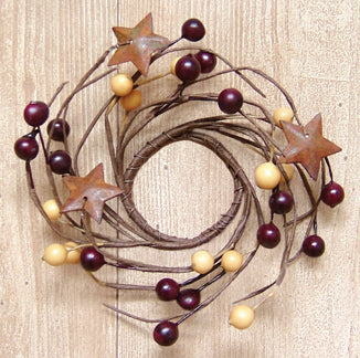 2" Burg/Gold Berry Ring w/Stars