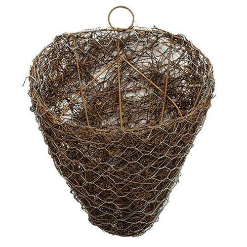 Angelvine & Chicken Wire Wall Cone Basket