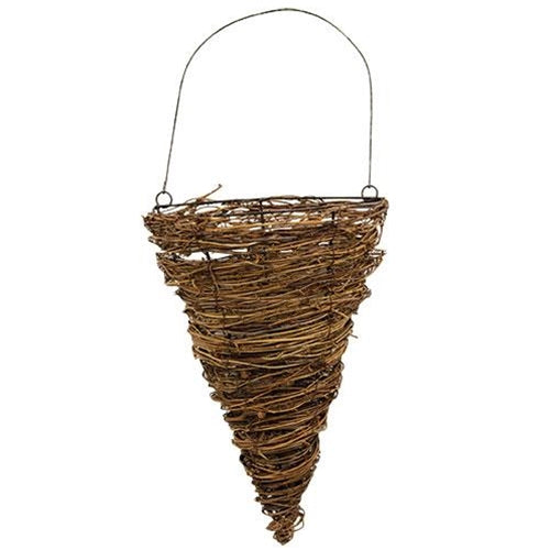 Grapevine Wall Cone Basket w/Handle