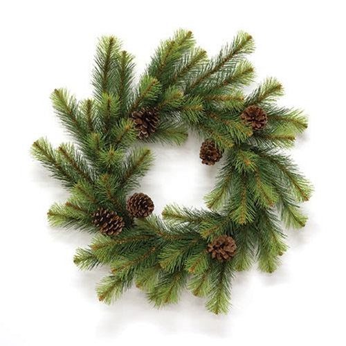 Empire Pine Wreath w/Pinecones 24"