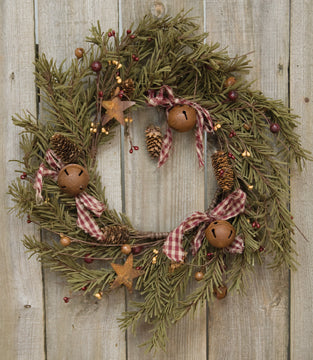 Rustic Holiday Pine Wreath 12"