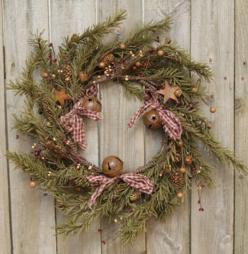 Rustic Holiday Pine Wreath 18"