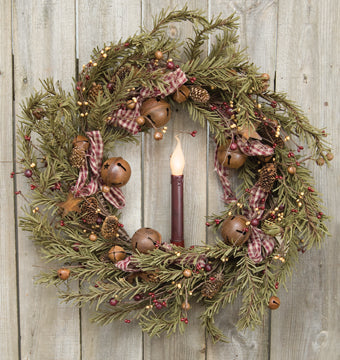 Rustic Holiday Pine Wreath 22"