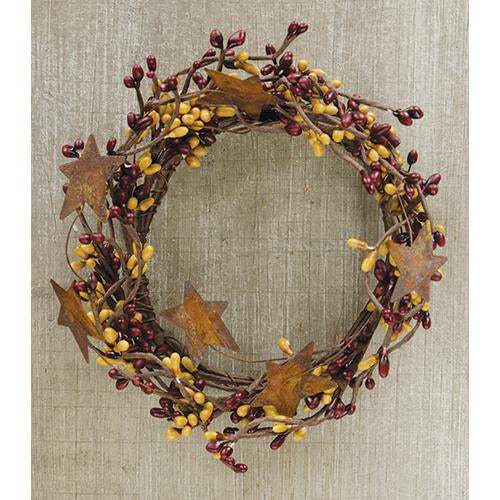 Pip Berry Ring With Stars Burgundy and Old Gold 4"
