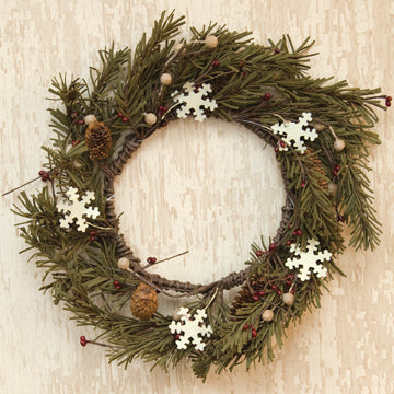 Pine & Snowflakes Wreath - 12"