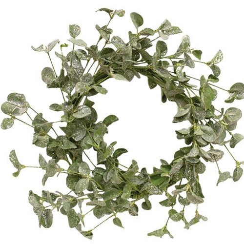 Sparkle Silver Dollar Leaves Wreath 22"