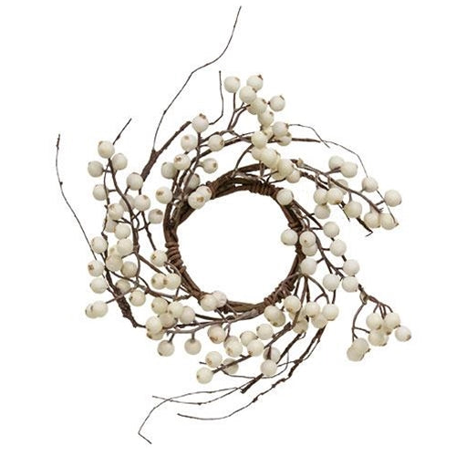 White Snowberry & Twig Candle Ring
