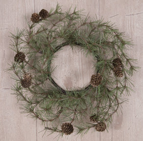 Cypress Pine Candle Ring 4"