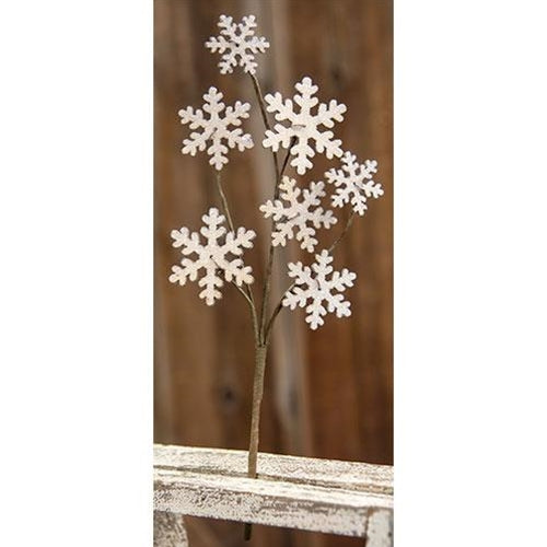 Wooden Snowflake Pick 13"