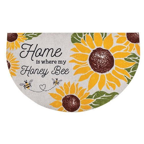 Home Is Where My Honey Bee Welcome Half Mat