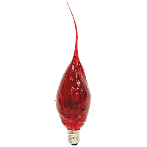 Small Ruby Red Silicone Dipped Flicker Bulb