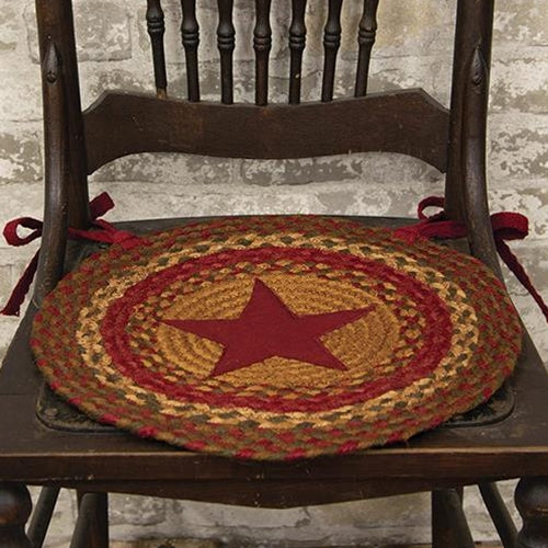 Cinnamon Star Braided Chair Pad 15"