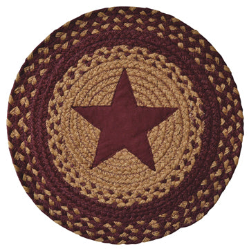 Burgundy Star Braided Mat - 15"