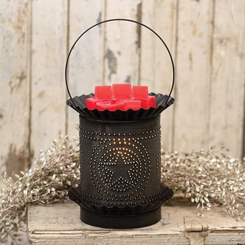 Kettle Black Jumbo Wax Melter w/Punched Stars