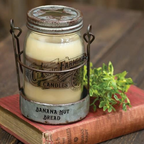Banana Nut Bread 3 Layer Jar Candle w/Tin Holder 14oz