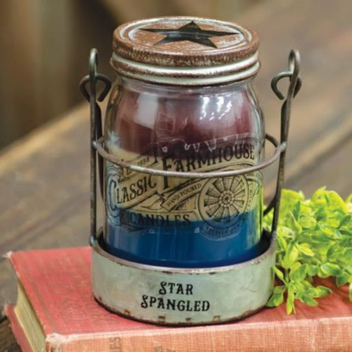 Star Spangled 3 Layer Jar Candle w/Tin Holder 14oz