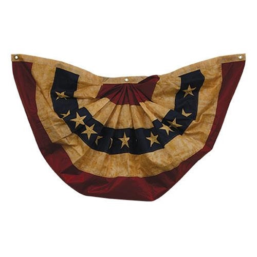Embroidered Nylon Teastained Americana Bunting