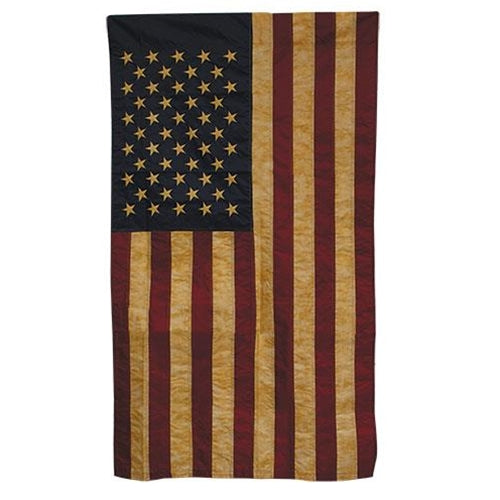 Embroidered Nylon Teastained American Porch Flag