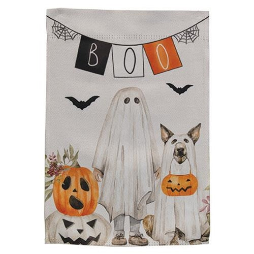 Boo Ghost & Dog Garden Flag