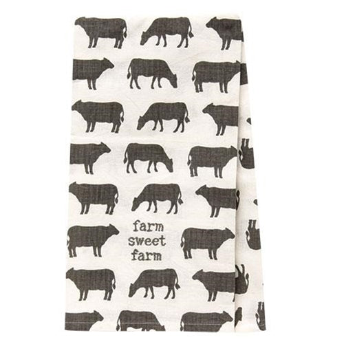 Farm Sweet Farm Cow Dish Towel