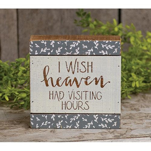 Visiting Hours Slat Box Sign – Primitive Renditions