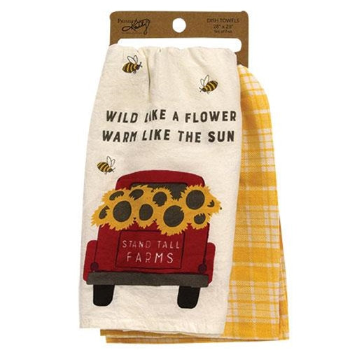 2/Set Wild Like a Flower Kitchen Towels