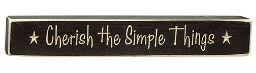 Cherish Simple Things Engraved Block 12"